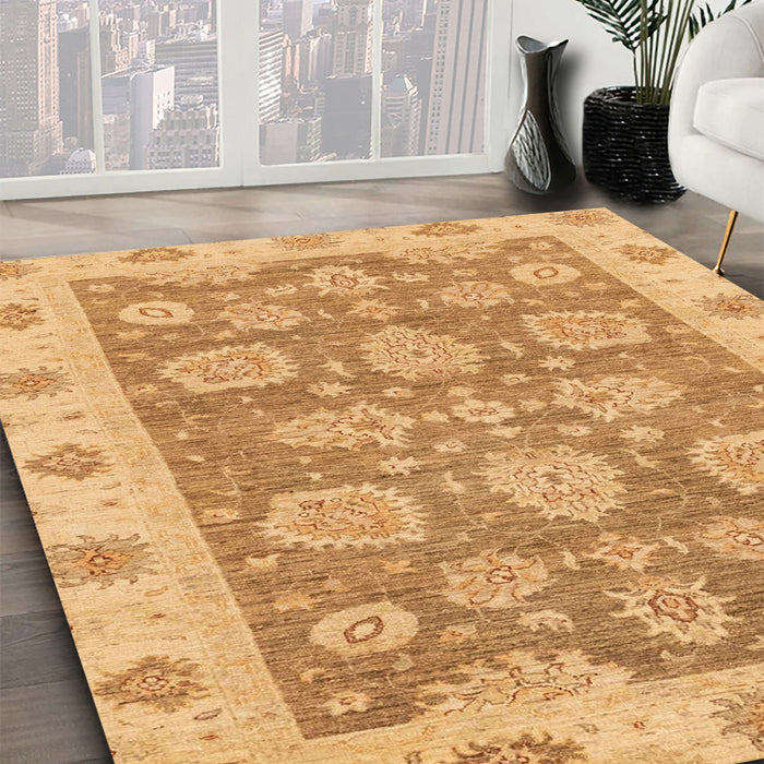 Machine Washable Abstract Orange Rug in a Family Room, wshabs3567