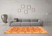 Machine Washable Abstract Orange Modern Area Rugs in a Living Room, wshabs3567org