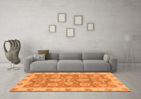 Machine Washable Abstract Orange Modern Rug, wshabs3567org