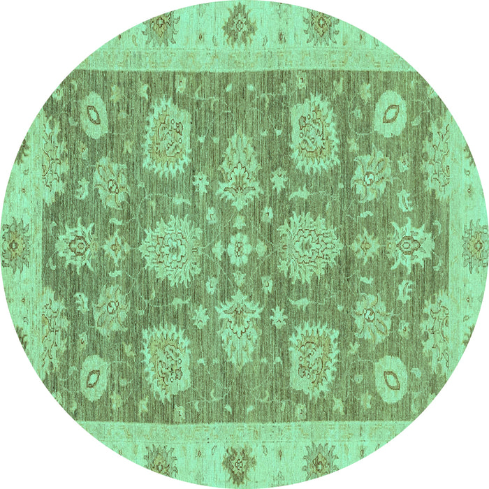 Round Machine Washable Abstract Turquoise Modern Area Rugs, wshabs3567turq