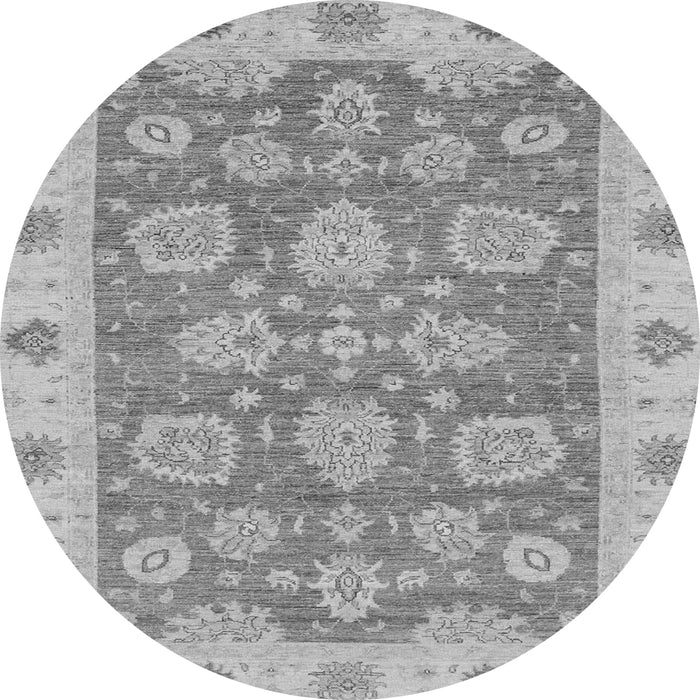 Round Abstract Gray Modern Rug, abs3567gry