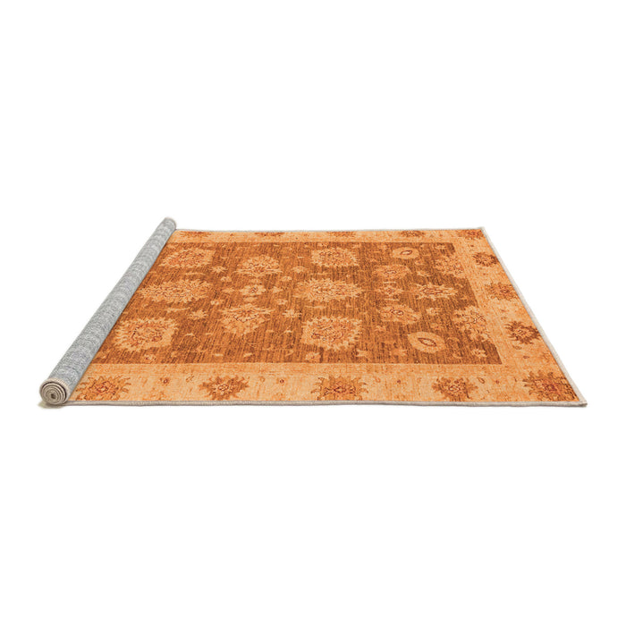 Sideview of Machine Washable Abstract Orange Modern Area Rugs, wshabs3567org