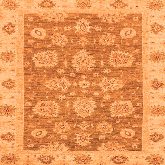 Square Machine Washable Abstract Orange Modern Area Rugs, wshabs3567org