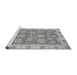 Sideview of Machine Washable Abstract Gray Modern Rug, wshabs3567gry