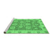 Sideview of Machine Washable Abstract Emerald Green Modern Area Rugs, wshabs3567emgrn