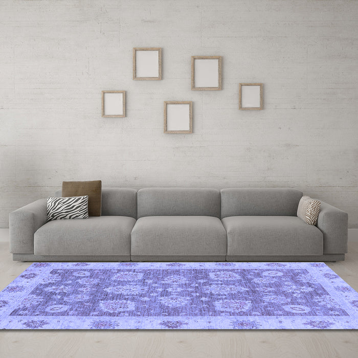 Machine Washable Abstract Blue Modern Rug in a Living Room, wshabs3567blu