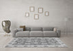 Machine Washable Abstract Gray Modern Rug in a Living Room,, wshabs3567gry