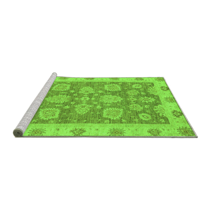 Sideview of Machine Washable Abstract Green Modern Area Rugs, wshabs3567grn