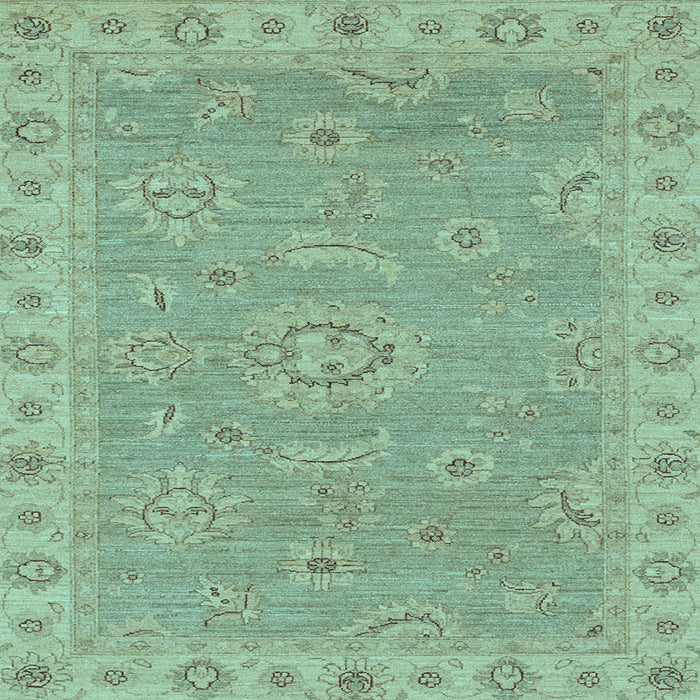 Square Machine Washable Oriental Light Blue Traditional Rug, wshabs3568lblu
