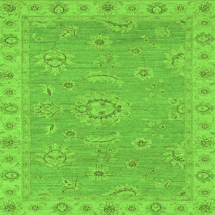 Square Oriental Green Traditional Rug, abs3568grn