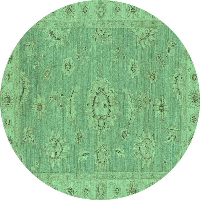 Round Oriental Turquoise Traditional Rug, abs3568turq