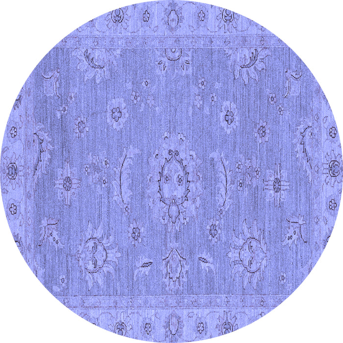 Round Oriental Blue Traditional Rug, abs3568blu