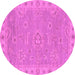 Round Oriental Purple Traditional Rug, abs3568pur