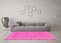 Machine Washable Oriental Pink Traditional Rug, wshabs3568pnk