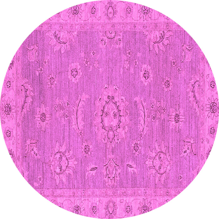 Round Machine Washable Oriental Purple Traditional Area Rugs, wshabs3568pur