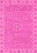 Machine Washable Oriental Pink Traditional Rug, wshabs3568pnk