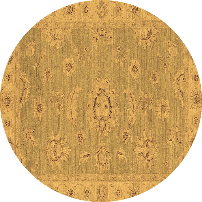 Round Machine Washable Oriental Brown Traditional Rug, wshabs3568brn