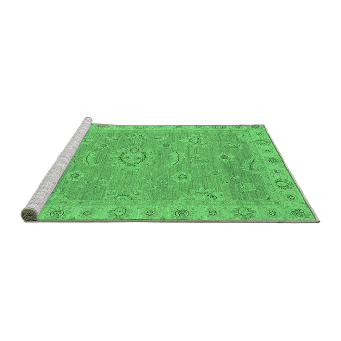 Sideview of Machine Washable Oriental Emerald Green Traditional Area Rugs, wshabs3568emgrn