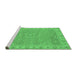 Sideview of Machine Washable Oriental Emerald Green Traditional Area Rugs, wshabs3568emgrn