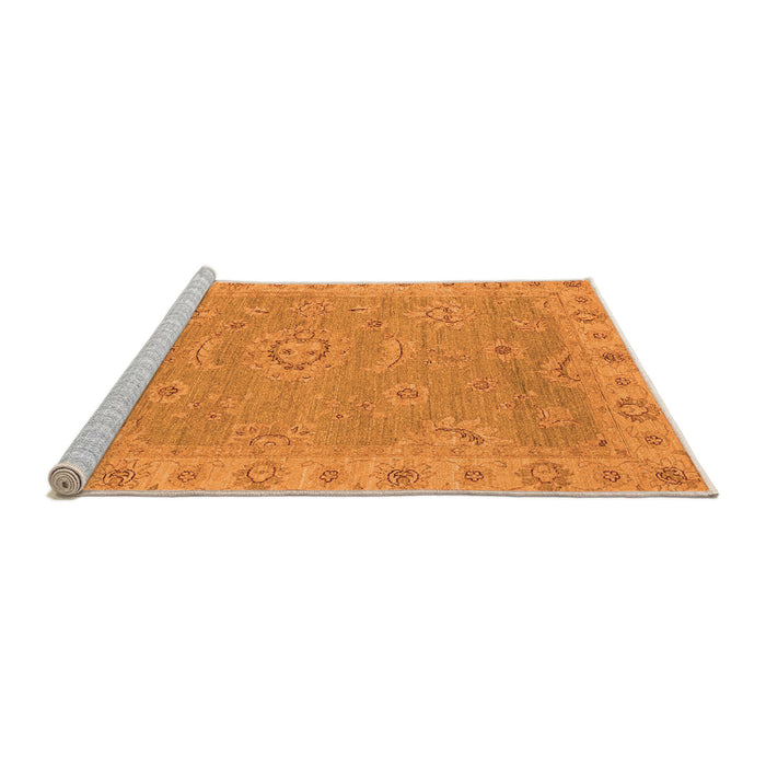 Sideview of Machine Washable Oriental Orange Traditional Area Rugs, wshabs3568org