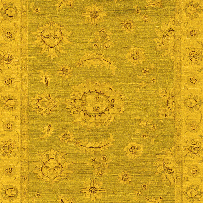 Machine Washable Oriental Yellow Traditional Rug, wshabs3568yw