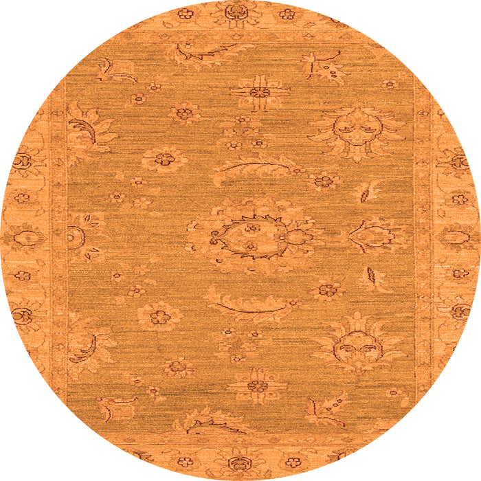 Round Oriental Orange Traditional Rug, abs3568org