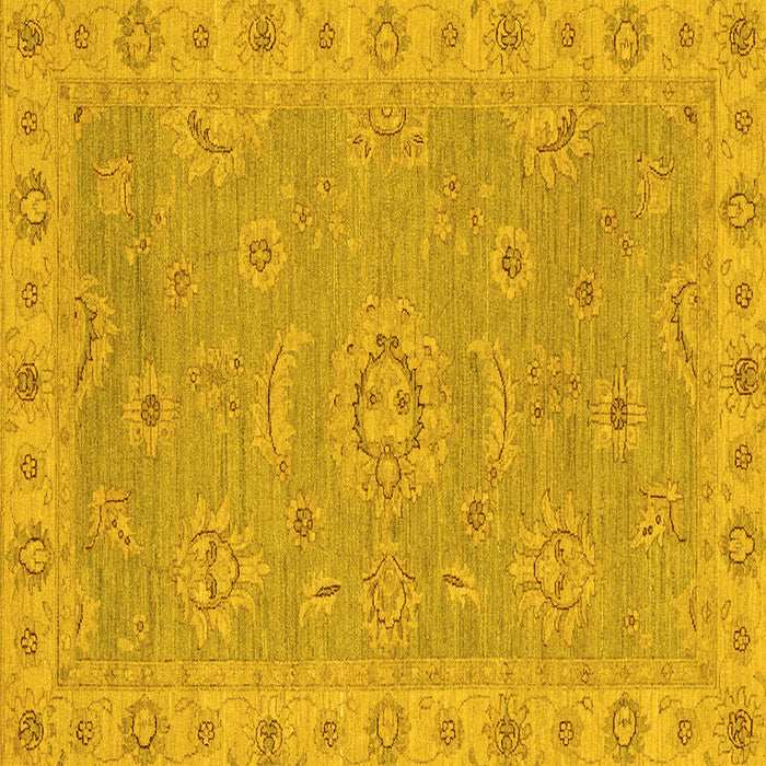 Square Oriental Yellow Traditional Rug, abs3568yw