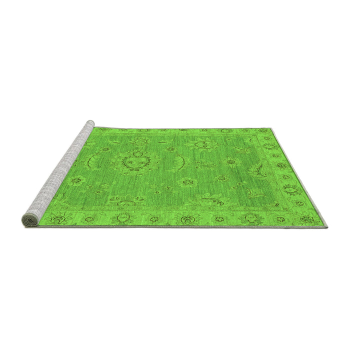 Sideview of Machine Washable Oriental Green Traditional Area Rugs, wshabs3568grn