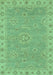 Machine Washable Oriental Turquoise Traditional Area Rugs, wshabs3568turq