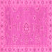 Square Oriental Pink Traditional Rug, abs3568pnk