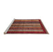 Sideview of Machine Washable Abstract Orange Salmon Pink Rug, wshabs3569