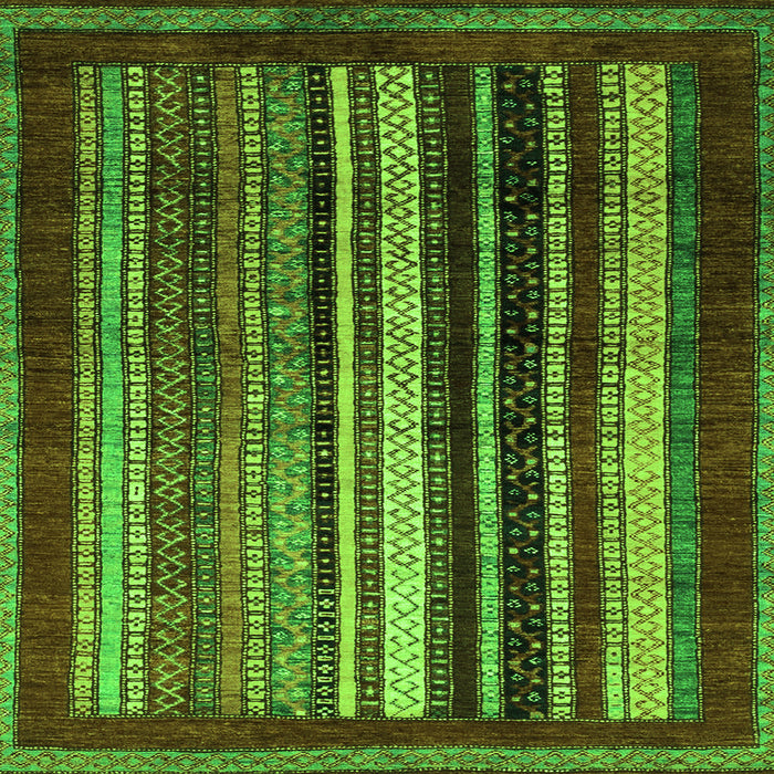 Square Machine Washable Abstract Green Modern Area Rugs, wshabs3569grn