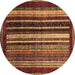 Round Abstract Brown Modern Rug, abs3569brn