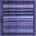 Square Machine Washable Abstract Blue Modern Rug, wshabs3569blu