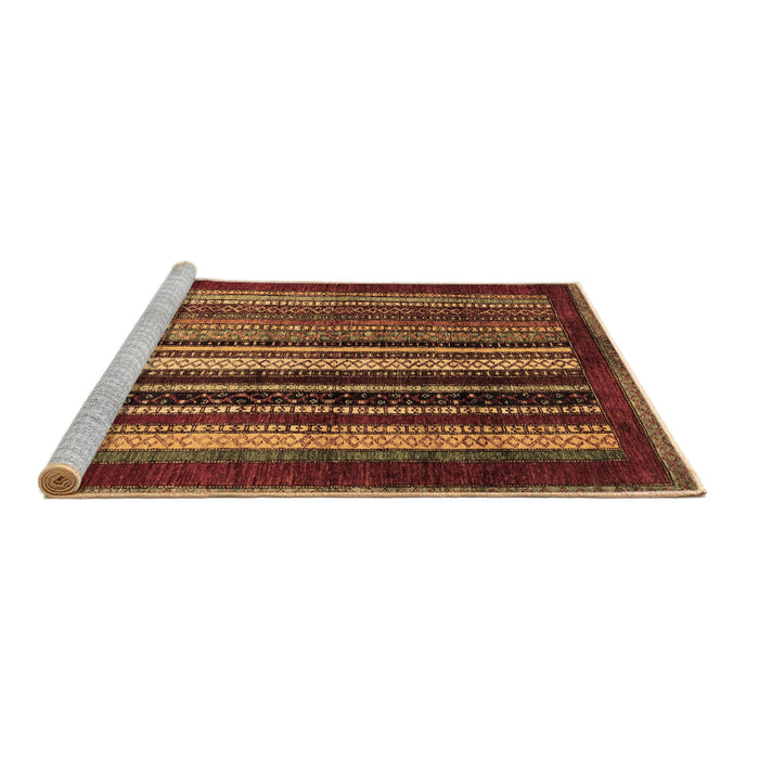 Sideview of Machine Washable Abstract Brown Modern Rug, wshabs3569brn