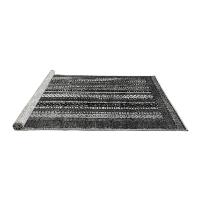 Sideview of Machine Washable Abstract Gray Modern Rug, wshabs3569gry