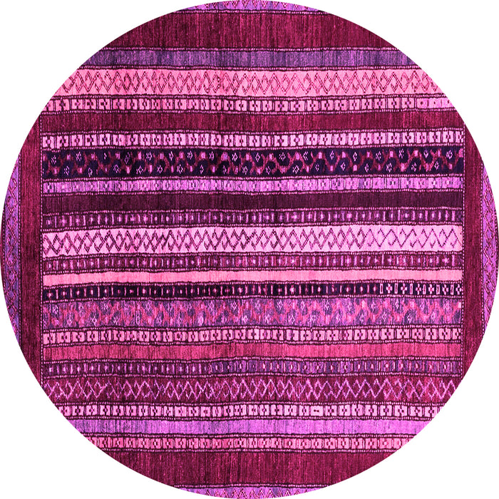 Round Abstract Pink Modern Rug, abs3569pnk