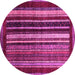 Round Abstract Pink Modern Rug, abs3569pnk