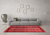 Machine Washable Abstract Red Modern Rug, wshabs3569red