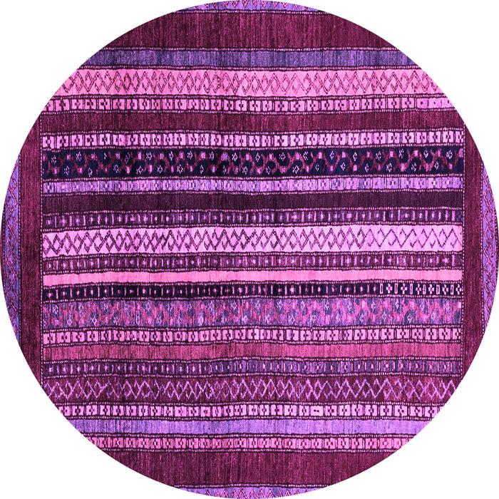 Round Machine Washable Abstract Purple Modern Area Rugs, wshabs3569pur