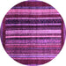 Round Machine Washable Abstract Purple Modern Area Rugs, wshabs3569pur