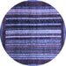 Round Abstract Blue Modern Rug, abs3569blu