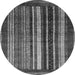 Round Abstract Gray Modern Rug, abs3569gry