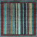 Square Abstract Light Blue Modern Rug, abs3569lblu