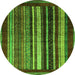 Round Abstract Green Modern Rug, abs3569grn