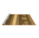 Sideview of Machine Washable Abstract Brown Modern Rug, wshabs356brn