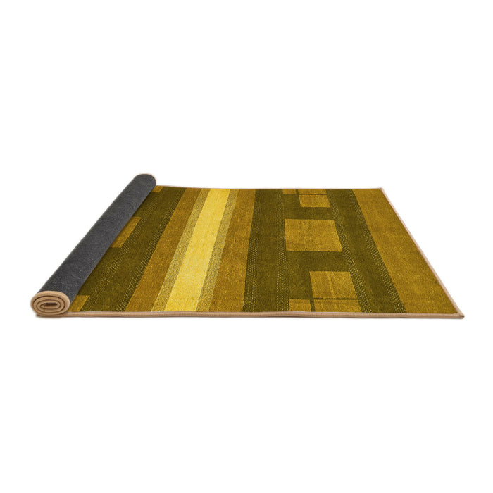 Sideview of Abstract Yellow Modern Rug, abs356yw