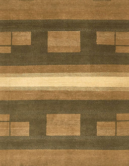 Machine Washable Abstract Caramel Brown Rug, wshabs356