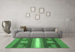 Machine Washable Abstract Emerald Green Modern Area Rugs in a Living Room,, wshabs356emgrn