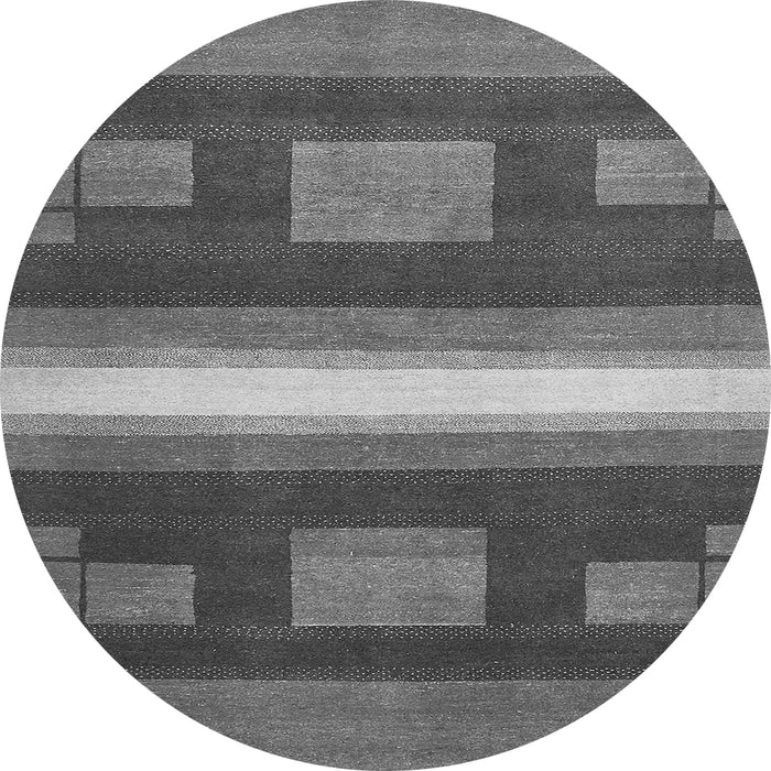 Round Machine Washable Abstract Gray Modern Rug, wshabs356gry